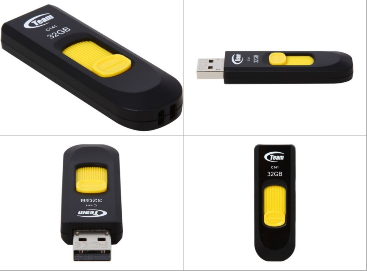 Флеш пам'ять USB 32 Gb Team C141 Yellow USB2.0 - зображення 1