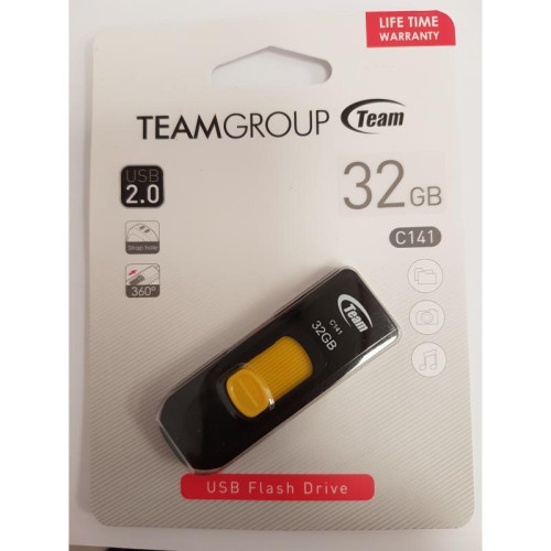 Флеш пам'ять USB 32 Gb Team C141 Yellow USB2.0 - зображення 3