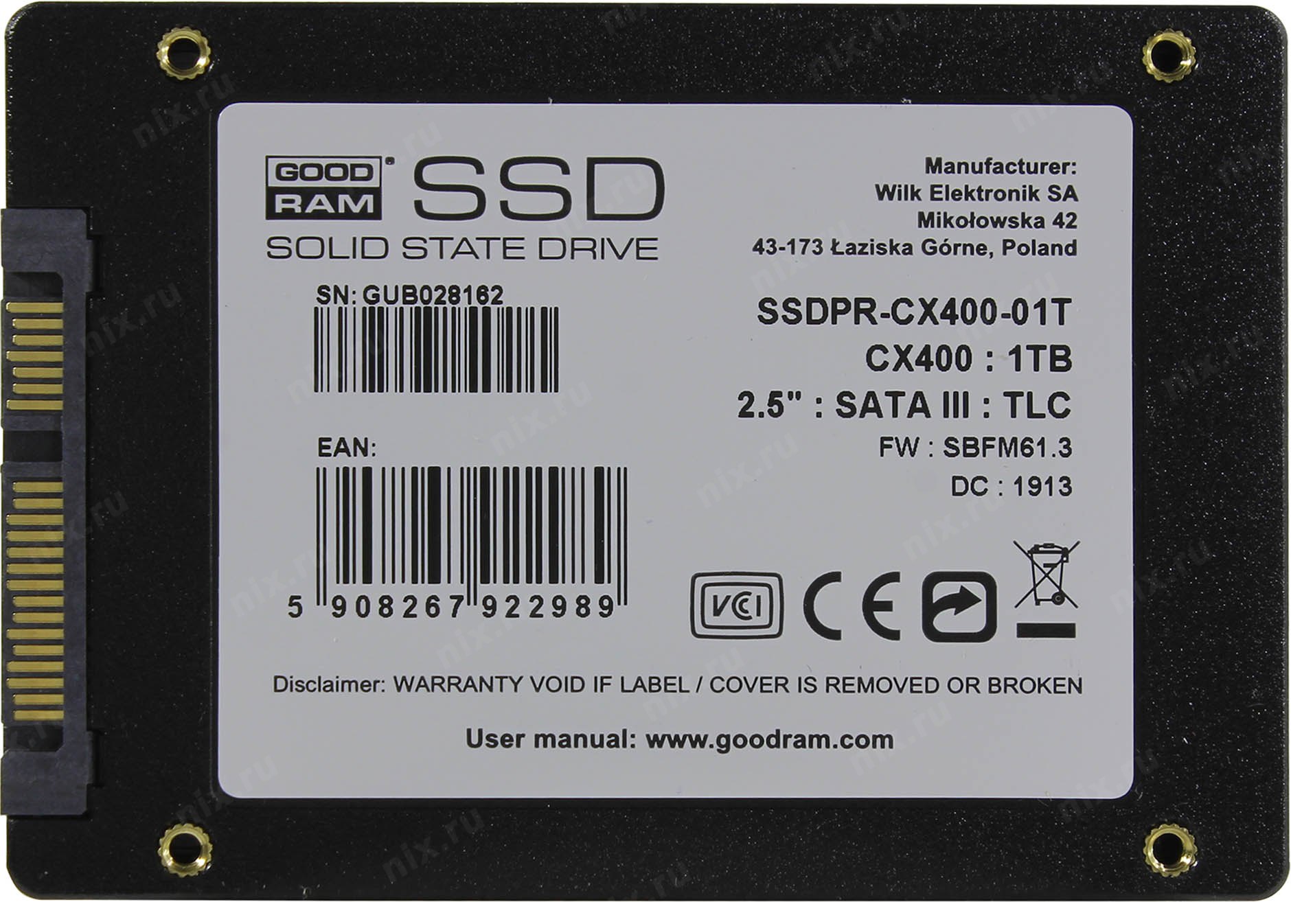 Накопичувач SSD 1TB Goodram CX400 (SSDPR-CX400-01T-G2) - зображення 3
