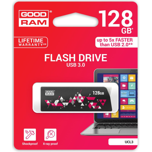 Флеш пам'ять USB 128Gb GOODRAM UCL3 Click Black USB 3.0 - зображення 3