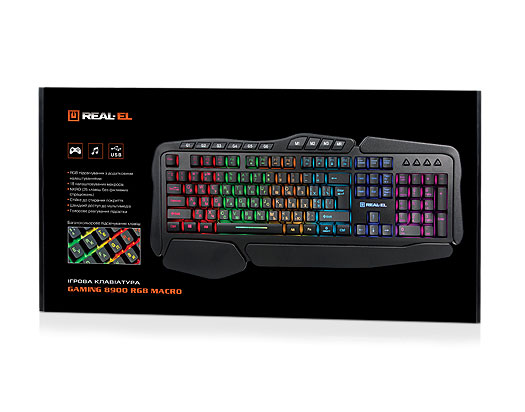 Клавіатура REAL-EL Gaming 8900 RGB Macro - зображення 3