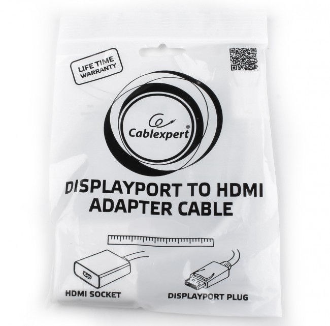 Перехідник DisplayPort to HDMI, Cablexpert, 0.1m - зображення 2