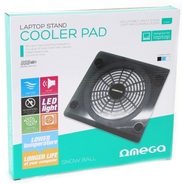 Підставка охолоджуюча для ноутбука OMEGA Cooler pad SNOW BALL - зображення 2