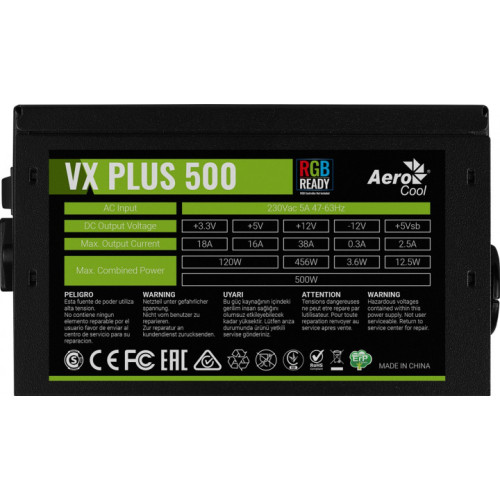 БЖ 500Вт AeroCool VX PLUS 500 RGB - зображення 3