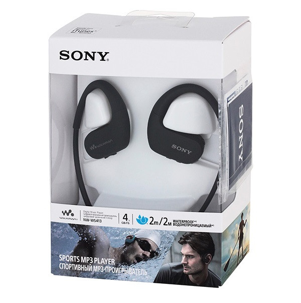 MP3 плеєр - навушники Sony Walkman NW-WS413 Black - зображення 3