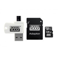 MicroSDXC 128 Gb GOODRAM UHS-I Class 10 + SD-adapter + OTG Card reader