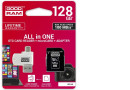 MicroSDXC 128 Gb GOODRAM UHS-I Class 10 + SD-adapter + OTG Card reader - зображення 2