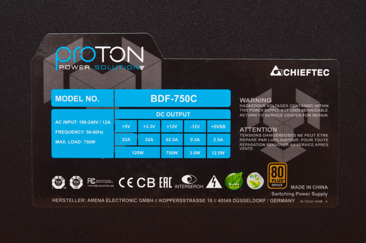 БЖ 750Вт Chieftec BDF-750C Proton - зображення 3
