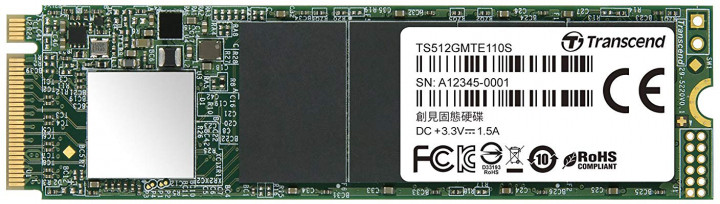 Накопичувач SSD NVMe M.2 512GB Transcend MTE110S (TS512GMTE110S) - зображення 1