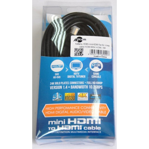 Кабель HDMI to mini HDMI, 5m, Atcom 6155 - зображення 2