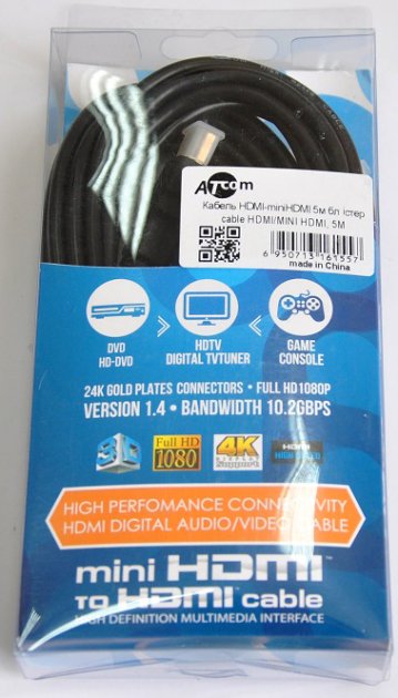 Кабель HDMI to mini HDMI, 5m, Atcom 6155 - зображення 3