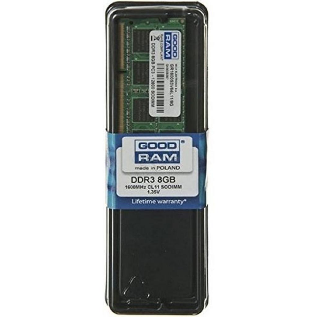 Пам'ять DDR3-1600 2 Gb Goodram SoDIMM 1.35 В (GR1600S3V64L11\/2G) - зображення 2