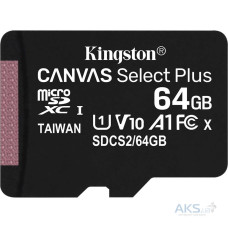 MicroSDXC 64 Gb Kingston Canvas Select Plus class 10 UHS-I A1 - зображення 1