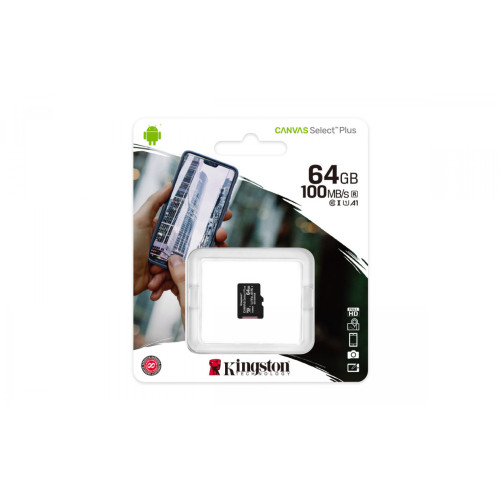 MicroSDXC 64 Gb Kingston Canvas Select Plus class 10 UHS-I A1 - зображення 3
