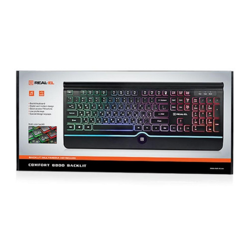 Клавіатура REAL-EL Comfort 8000 Backlit - зображення 4