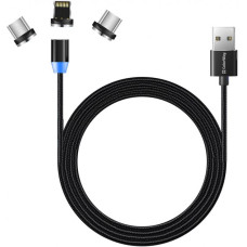 Кабель USB2 ColorWay Magnetic 3 в 1 USB-Lightning\/MicroUSB\/USB Type-C (CW-CBUU020-BK) - зображення 1