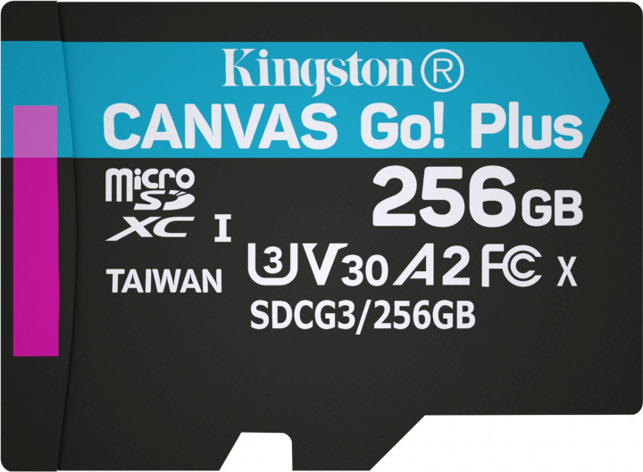 MicroSDXC 256 Gb Kingston Canvas Go! Plus class 10 UHS-I - зображення 1