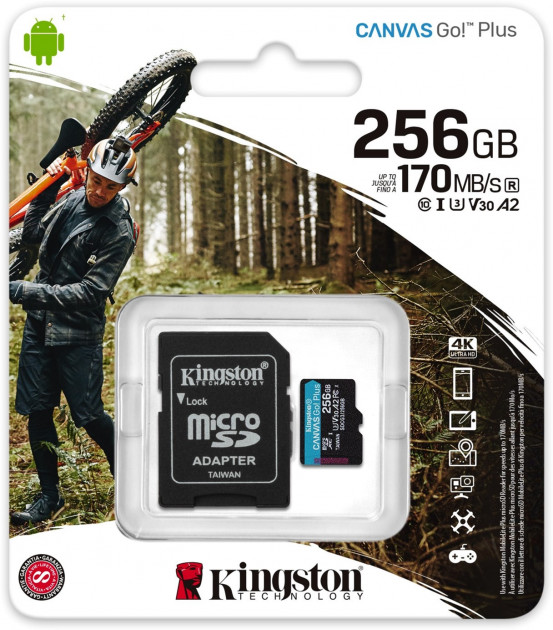 MicroSDXC 256 Gb Kingston Canvas Go! Plus class 10 UHS-I - зображення 3