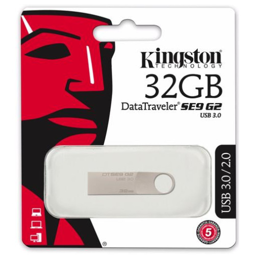 Флеш пам'ять USB 32 Gb Kingston SE9 G2 Silver metal USB 3.0 - зображення 2