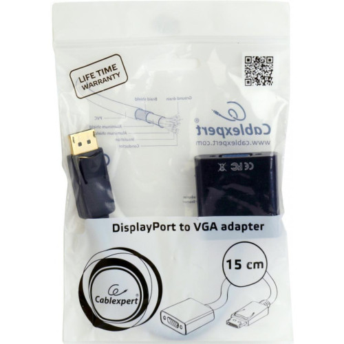 Перехідник DisplayPort to VGA, Cablexpert, 0.15m - зображення 2