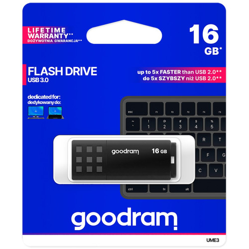 Флеш пам'ять USB 16Gb Goodram UME3 Black USB 3.0 - зображення 4