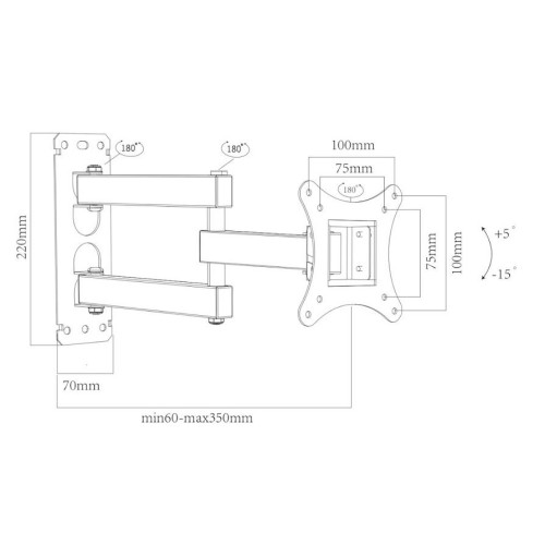 Настінне кріплення CHARMOUNT CT-LCDT108SL - зображення 3