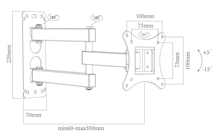 Настінне кріплення CHARMOUNT CT-LCDT108SL - зображення 3