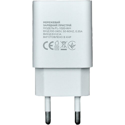 Зарядний пристрій Florence 1USB 2A + microUSB cable (FL-1020-WM) - зображення 2