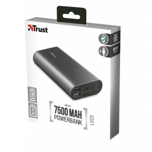 Батарея POWER BANK Trust Luco Metal 7500 - зображення 1