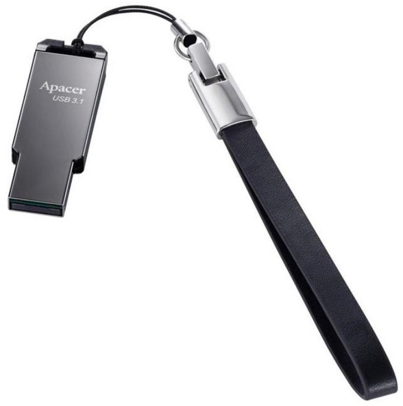 Флеш пам'ять USB 16Gb Apacer AH360 Ashy USB3.1, брелок, метал - зображення 3