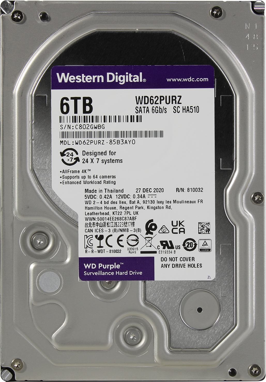 Жорсткий диск HDD 6000GB WD WD62PURZ - зображення 2