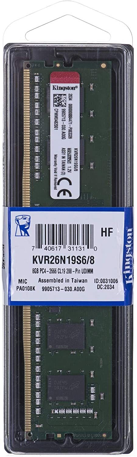 Пам'ять DDR4 RAM 8Gb (1x8Gb) 2666Mhz Kingston (KVR26N19S8\/8) - зображення 2