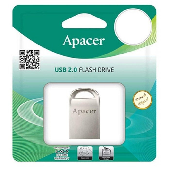 Флеш пам'ять USB 16Gb Apacer AH115 Silver USB2.0, міні, метал - зображення 4