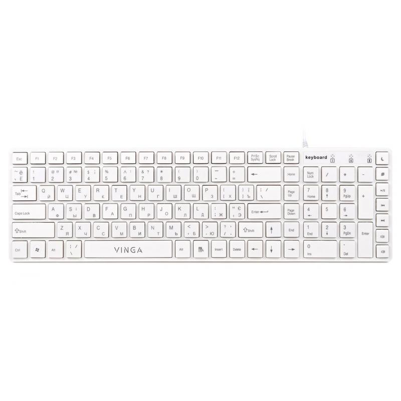 Клавіатура Vinga KB820 White USB - зображення 2