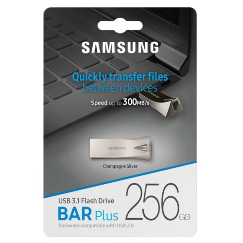Флеш пам'ять USB 256Gb Samsung BAR Plus Champagne Silver USB3.1 - зображення 6