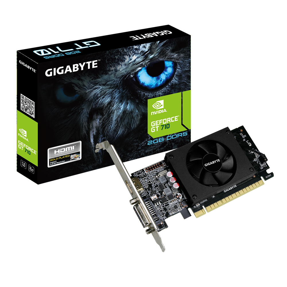 Відеокарта GeForce GT710 2Gb DDR5, Gigabyte (GV-N710D5-2GL) - зображення 1