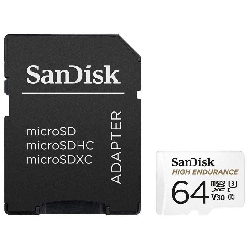 MicroSDXC 64 Gb SANDISK High Endurance UHS-I U3 V30 Class 10 - зображення 3