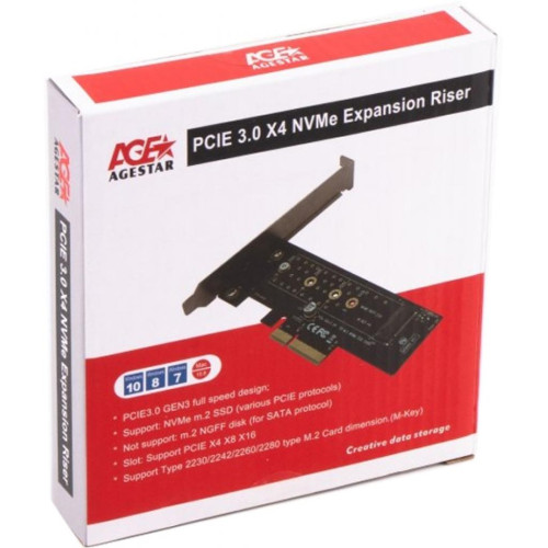 Контролер M.2 PCIe SSD to PCI-Ex1 AgeStar (AS-MC01) - зображення 4