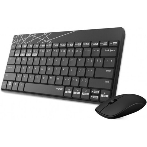 Клавіатура+мишка Rapoo 8000M Wireless Multi-mode Black - зображення 1