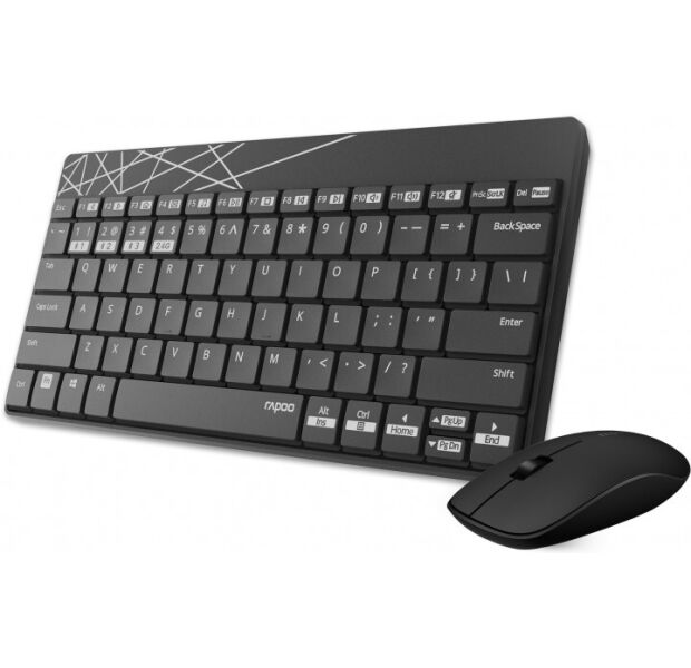 Клавіатура+мишка Rapoo 8000M Wireless Multi-mode Black - зображення 1