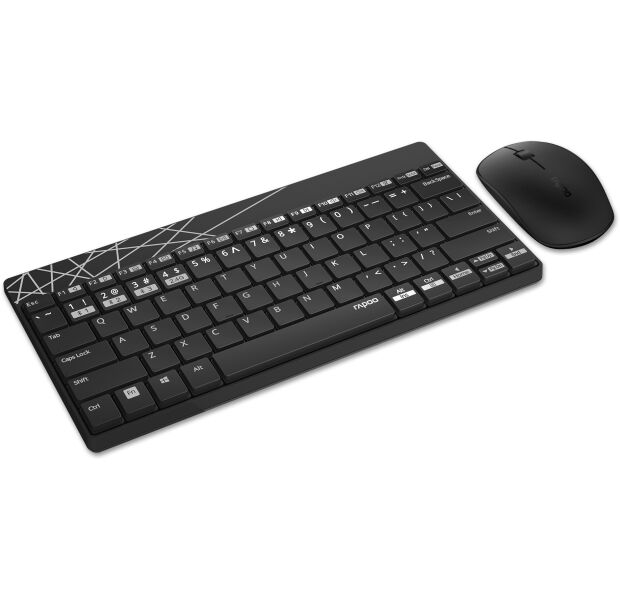 Клавіатура+мишка Rapoo 8000M Wireless Multi-mode Black - зображення 2
