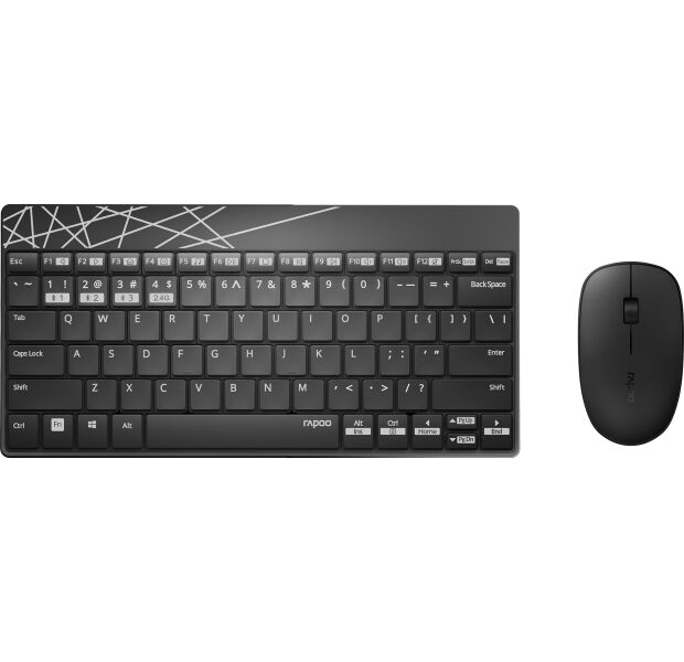 Клавіатура+мишка Rapoo 8000M Wireless Multi-mode Black - зображення 3
