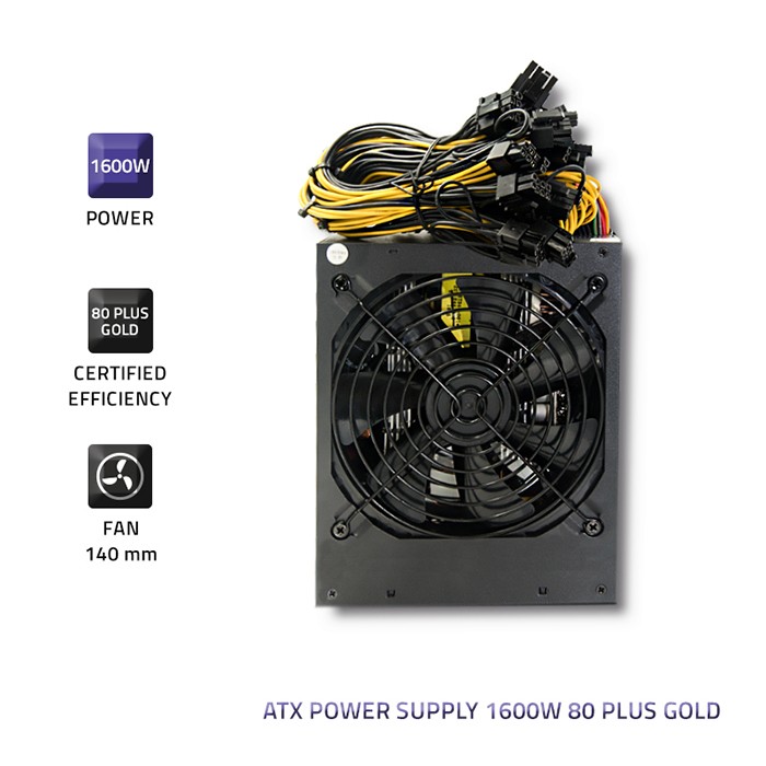 БЖ 1600Вт Qoltec Gaming Miner 1600W 80 Plus Gold (50147) - зображення 5