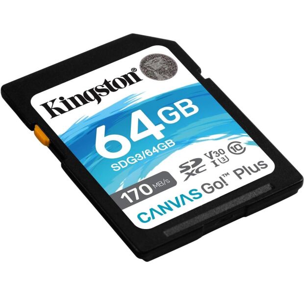 Secure Digital card 64 Gb Kingston Canvas Go! Plus class10, UHS-I, U3, V30 (SDG3\/64GB) - зображення 2