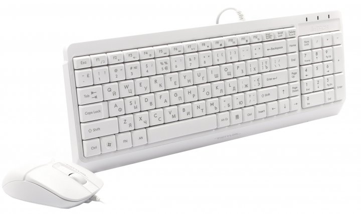 Клавіатура+опт.мишка A4-Tech F1512 White USB - зображення 4