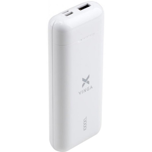 Батарея POWER BANK Vinga 10000 mAh glossy white - зображення 1