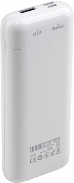 Батарея POWER BANK Vinga 10000 mAh glossy white - зображення 2