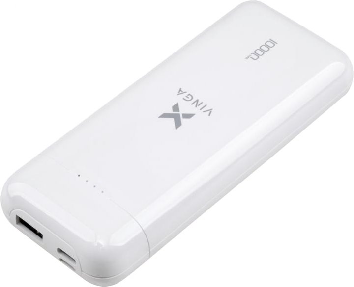 Батарея POWER BANK Vinga 10000 mAh glossy white - зображення 3