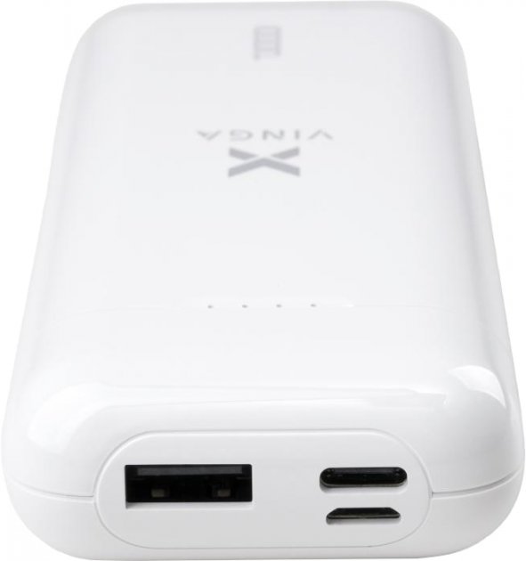 Батарея POWER BANK Vinga 10000 mAh glossy white - зображення 4