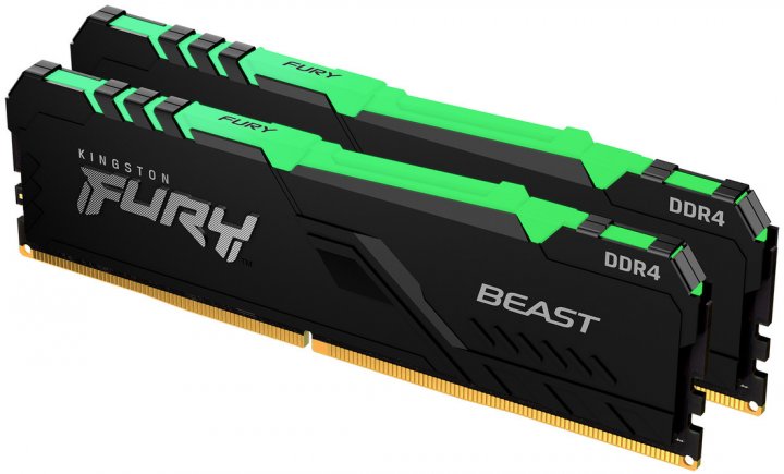 Пам'ять DDR4 RAM_32Gb (2x16Gb) 2666Mhz Kingston Fury Beast RGB (KF426C16BB1AK2\/32, KF426C16BBAK2\/32) - зображення 1